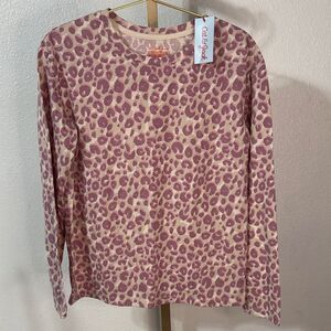 Cat & Jack Cream and Pink Animal Print Top